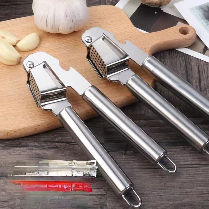 Garlic Press Crusher Mincer Kitchen Stainless Steel Garlic Smasher Squeezer Manual Press aperçu 3