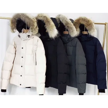 Outdoor windproof parker jacket canadian winter women down jacket women hooded coat for men