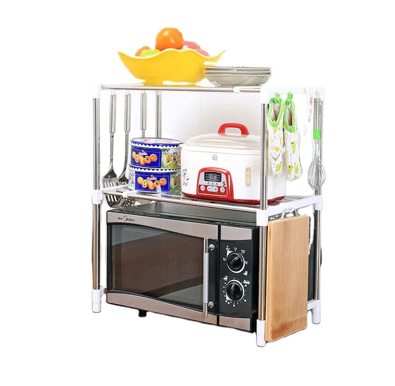 Microwave Oven Rack Stainless Steel Microwave Oven Rack Single Bracket Kitchen Counter Cabinet Shelf Organizer Microwave Shelf Organizer 58x36x51.5cm 