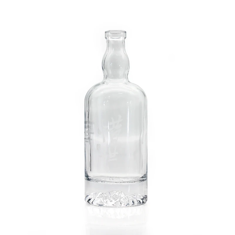 Glass square liquor bottles 750 ml glass liquor 250 ml clear glass bottles