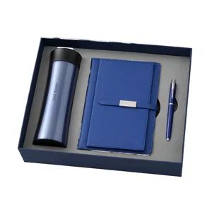 Promotional A5 PU Notebook Set with 100 Sheets Custom Office Stationery Gift for Executives Corporates Includes Pen Gift Box