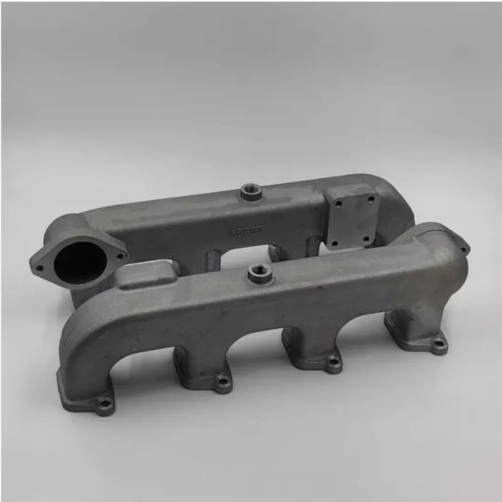 product customized aluminum casting services intake manifold pipe for 4 cylinder diesel engine-0