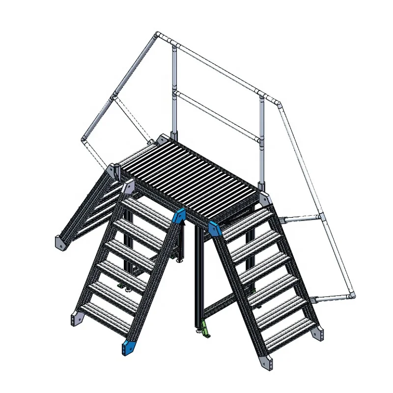 Delta Deck Low Level Platform Mobile Industrial Aluminum Work Platform Bridging Steps Ladder for Construction China Supplier