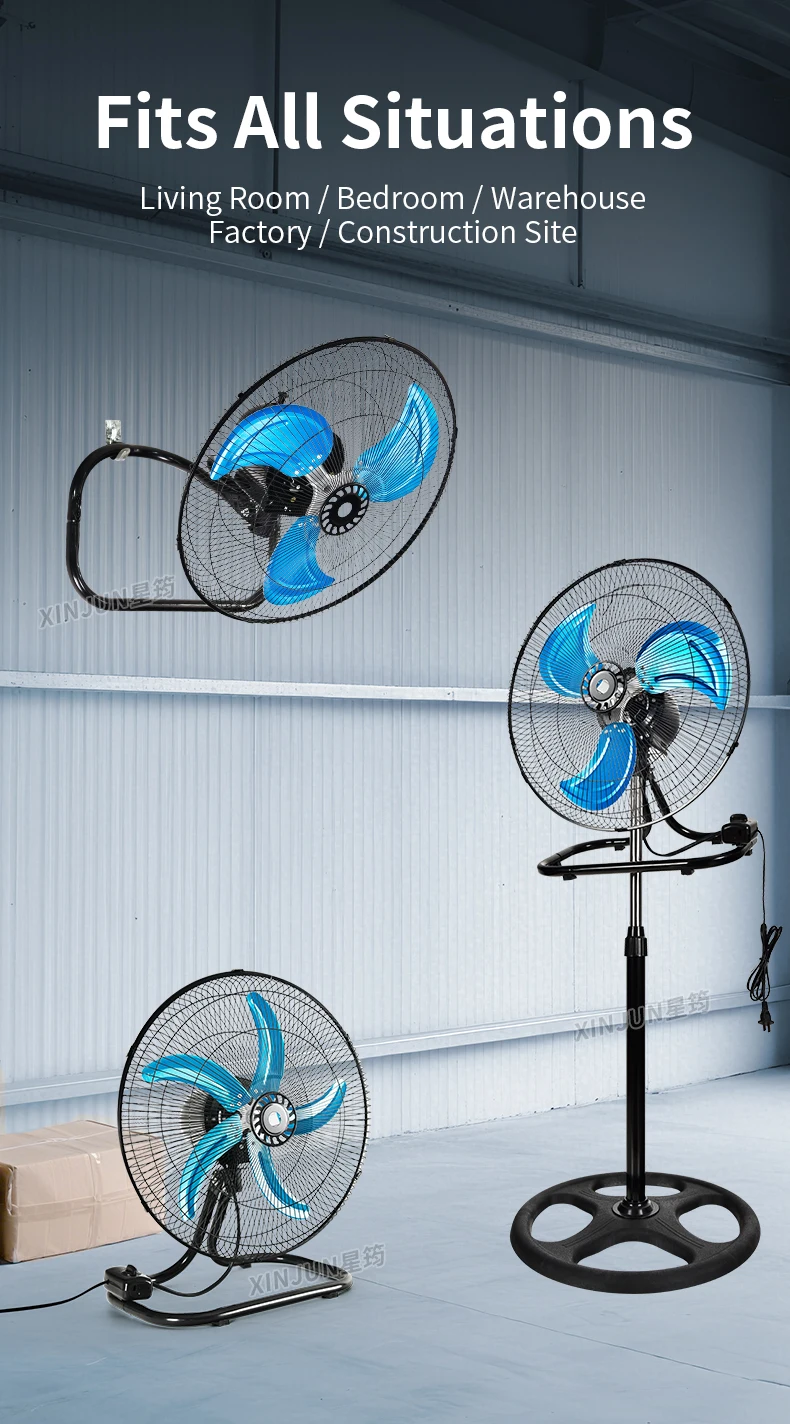 Adjustable Height Stand Fan, 3-in-1, 60 W(0.08hp), plastic - detail 10