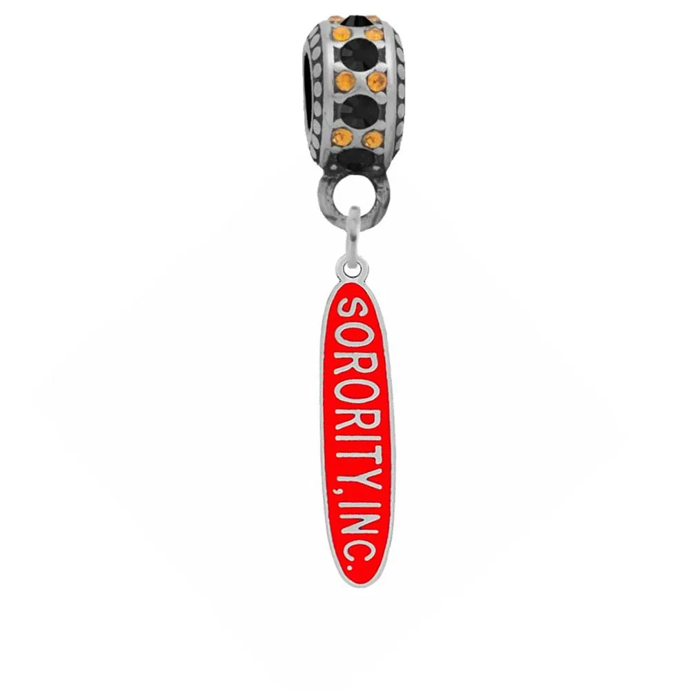 Enamel Color Greek Letter ZETA Amicae Sorority Fraternity Charm Pendants With European Bead