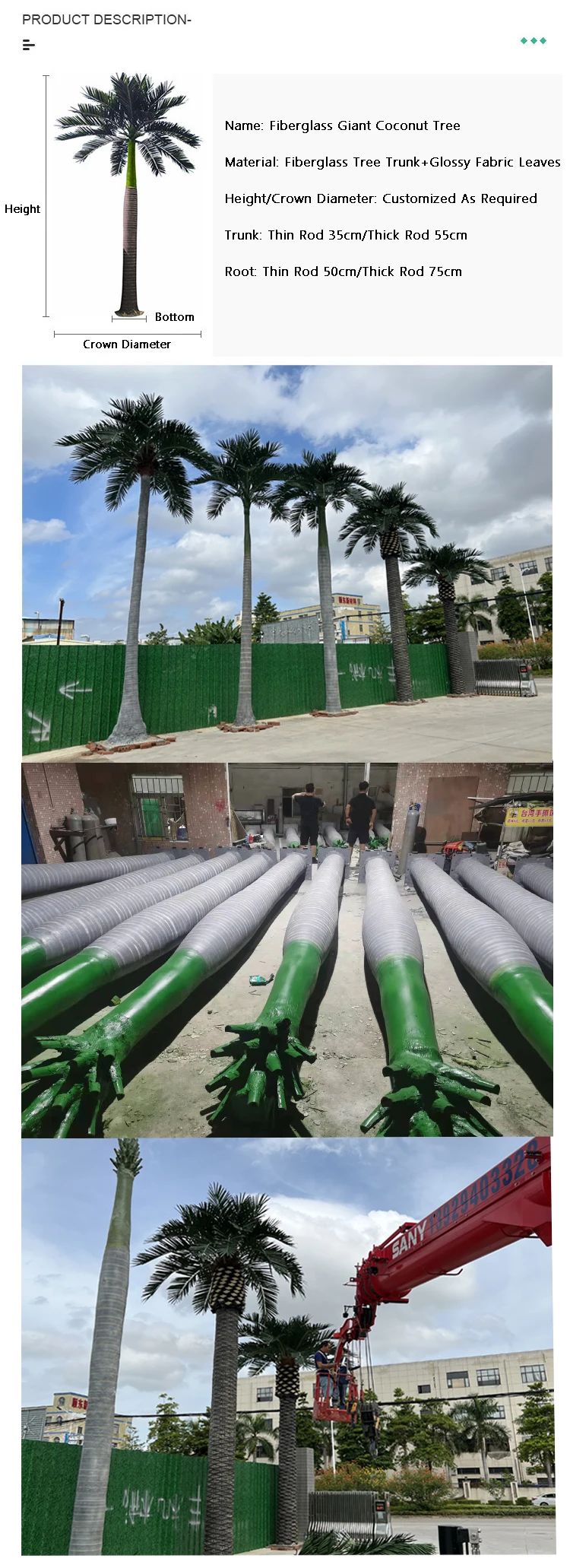 Small Fake Indoor Outdoor Bend Artificial Coconut Palm Tree Plants That