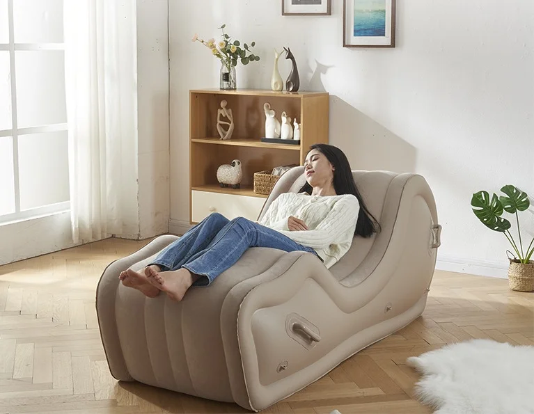 Modern Simple Automatic Outdoor PVC Inflatable Sofa Chair Portable with Air Cushion for Living Room or Hospital Use