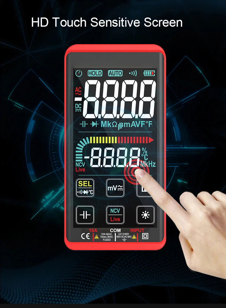 Fs8233pro Best Touch Screen Rechargeable Digital Smart Multimeter With