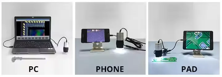 USB Digital Microscope 40X 240X Magnification 8 LEDs With Stand Portable Handheld Inspection Magnifier