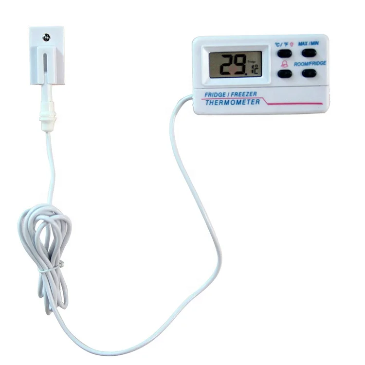Max Min Digital Small Chiller Refrigerator Freezer Fridge Thermometer With Probe and Temperature Alert