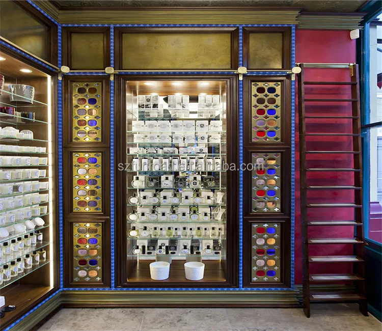 modern cosmetics shop interior design make up stands and displays makeup counter