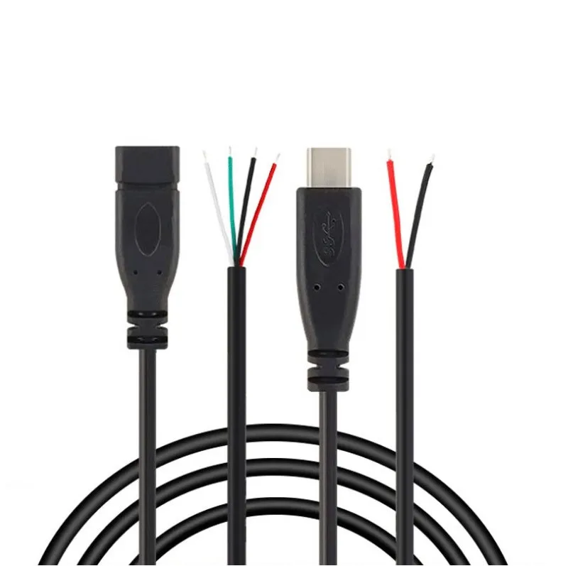 USB Type C to Open End Cable USB C Male Cable 2 Core Type C Female Cable