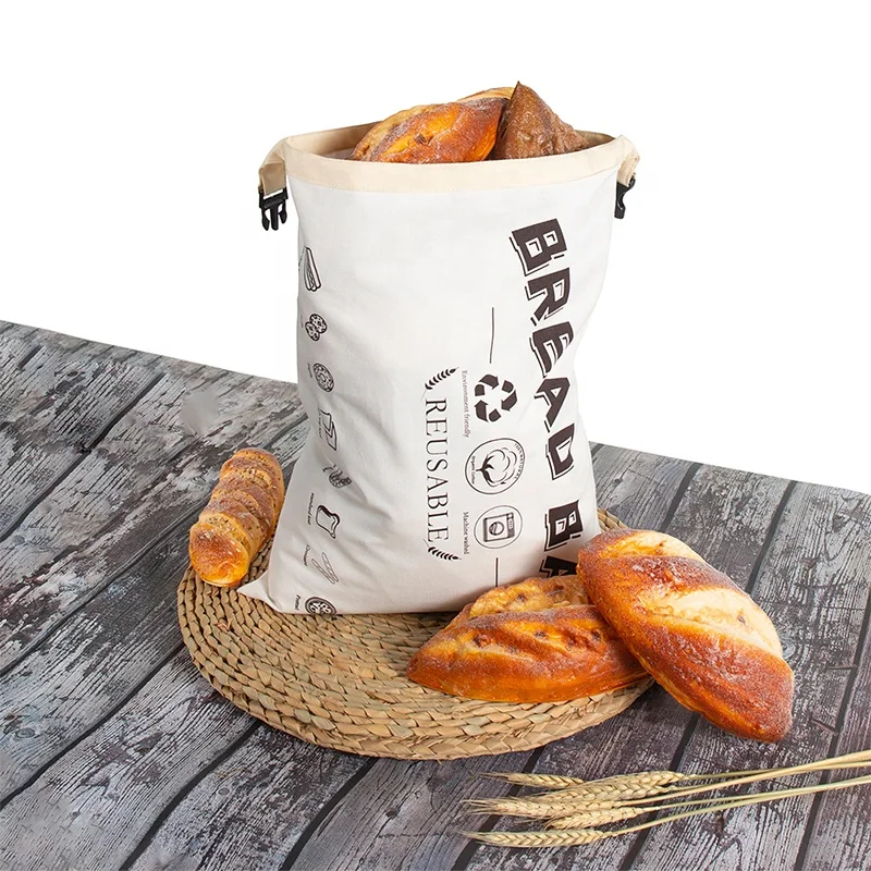 With Buckle TPU Liner Reusable Custom Bag Bread Cotton Bread Bag