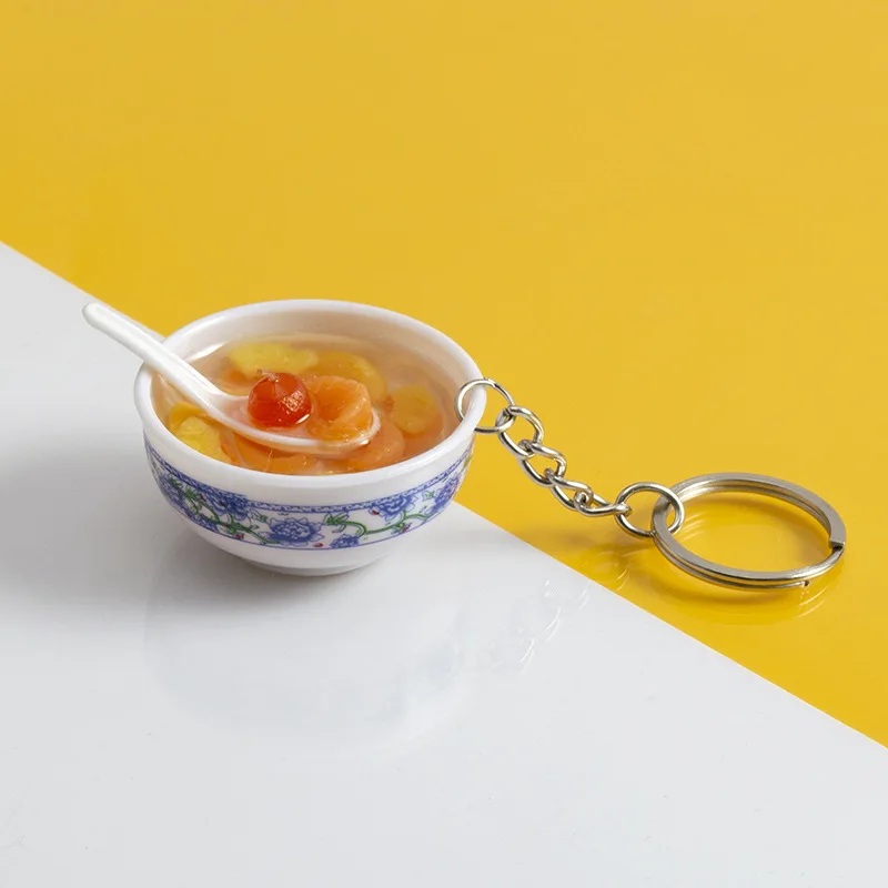 Производители пятно ПВХ минимодель игрушка кулон Творческий синий и белый фарфор чаша цепочка для ключей аксессуары
