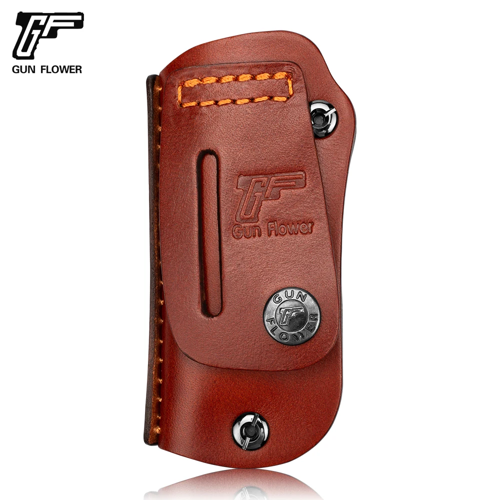 Gun&flower Leather Knife Sheath For The Buck 110 Folding Knife