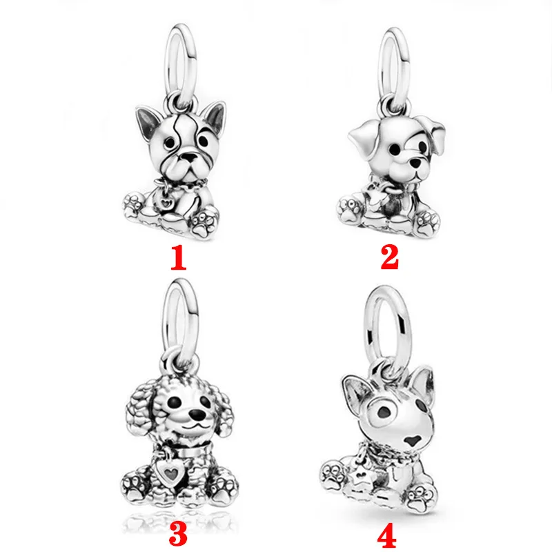 2023 New Lovely Puppy Bulldog Dog Pendant Charm Bead For European