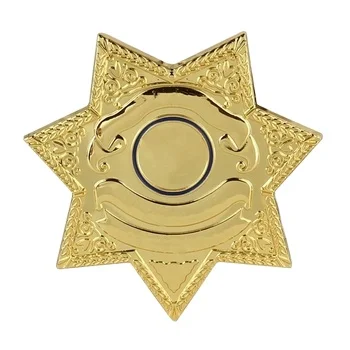 High Quality Zinc Alloy Metal Soft Enamel Die Stamping Detective Chaplain Star Badge