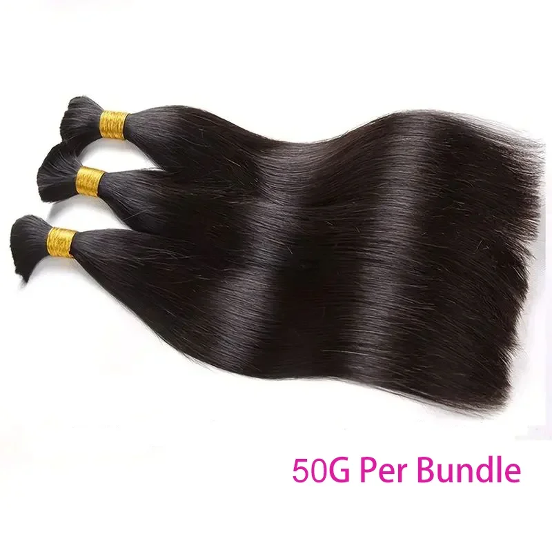 Blonde Human Hair Bulk Braiding Extensions No Weft Unprocessed 50g 16-24inch_voghion.com