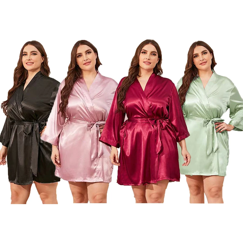 Arbejdsgiver Sky Vedholdende Quality Women Pure Plus Size Silk Satin Robes