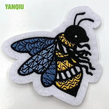 High Quality Custom Adhesive backing Logo Cute Animal Clothes Patches Embroidery Bee Badge