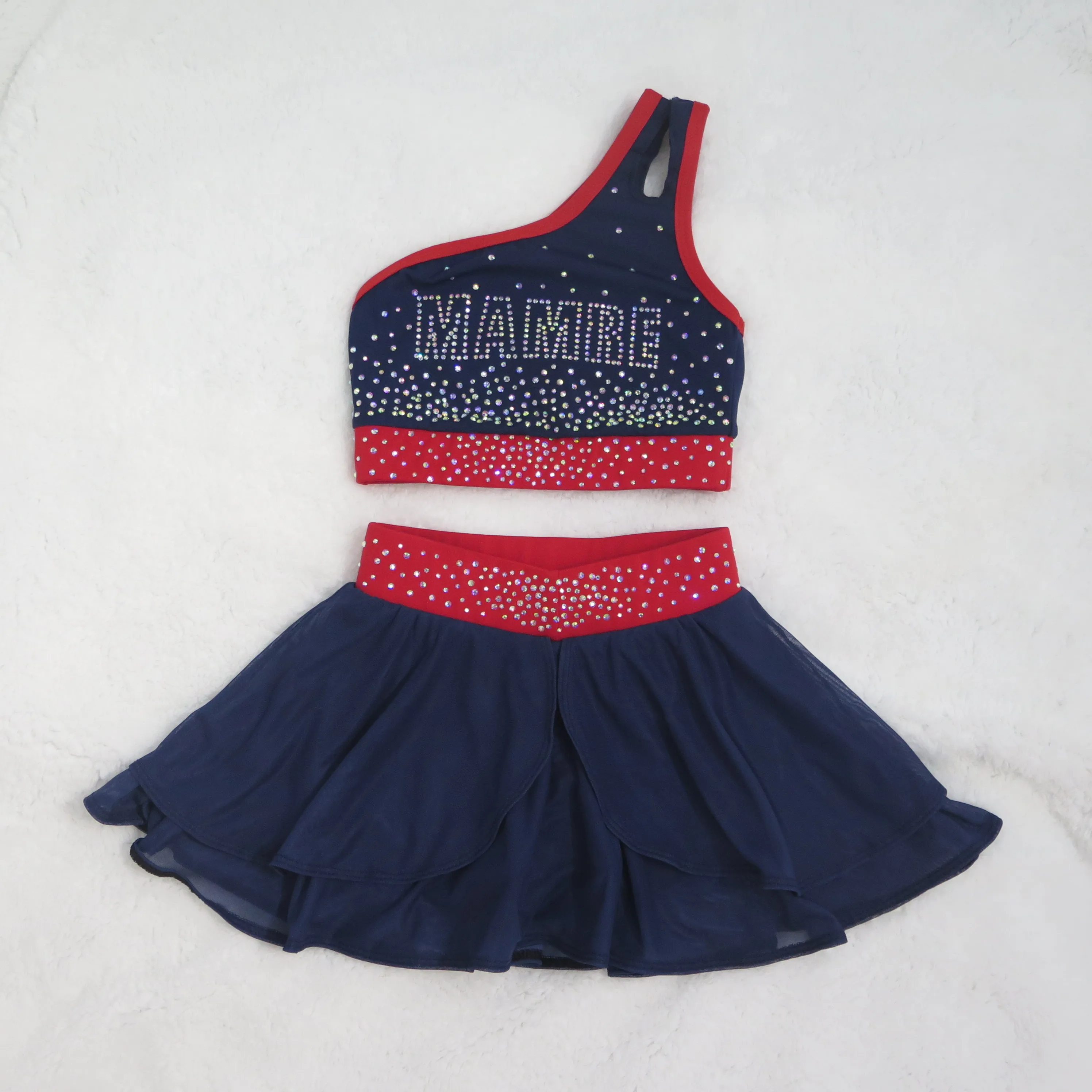 Free Polyester and Spandex Youth Cheerleading Dress for Girls Dance Cheer Events Performance Team Wear