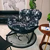 Black base-ink wash painting seat cushion