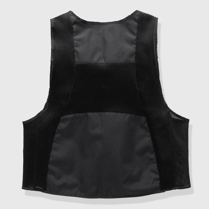 Black Crew Neck Zip up Cargo Vest - Versatile Utility Wear