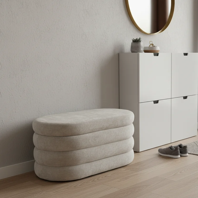 Modern Living Room Bedroom Ottoman Storage Foot Stool Bench Velvet