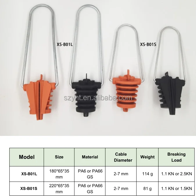 High-quality nylon material Insulation Optic Fiber Tension Clamp with a diameter of 5-8mm