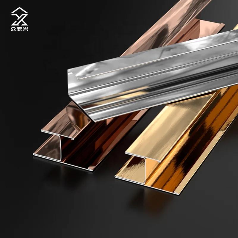 Decorative Metal Wall Polished stainless steel stair parts edge trim Trim Profile Ceram Tile Edg Trim Wall Corner