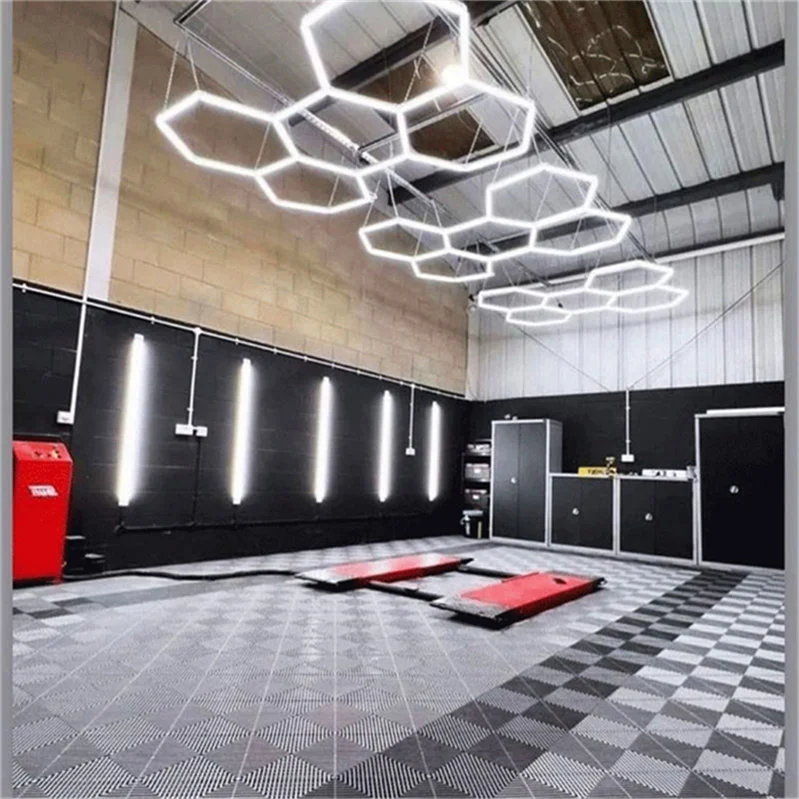 Hexagonal LED Lights for Barber Shop - Modern & Efficient