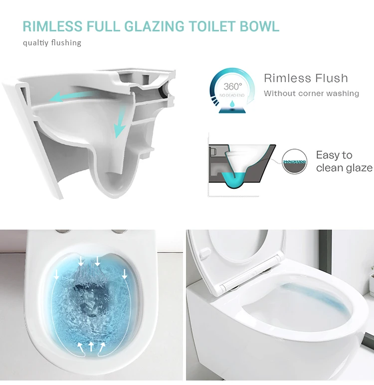 Hanging European Rimless P Trap Wc Bathroom Strong Flushing Color ...