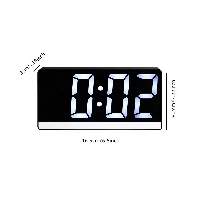 Auto Sleep Wake Function Voice Controlled with Display Time Temperature for Bedroom and Office Digital LED Mirror Clock