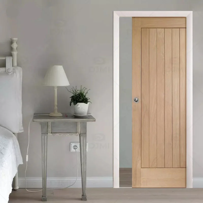 Waterproof Pocket Door Interior Modern Pocket Door Home Use Wooden Sliding Door