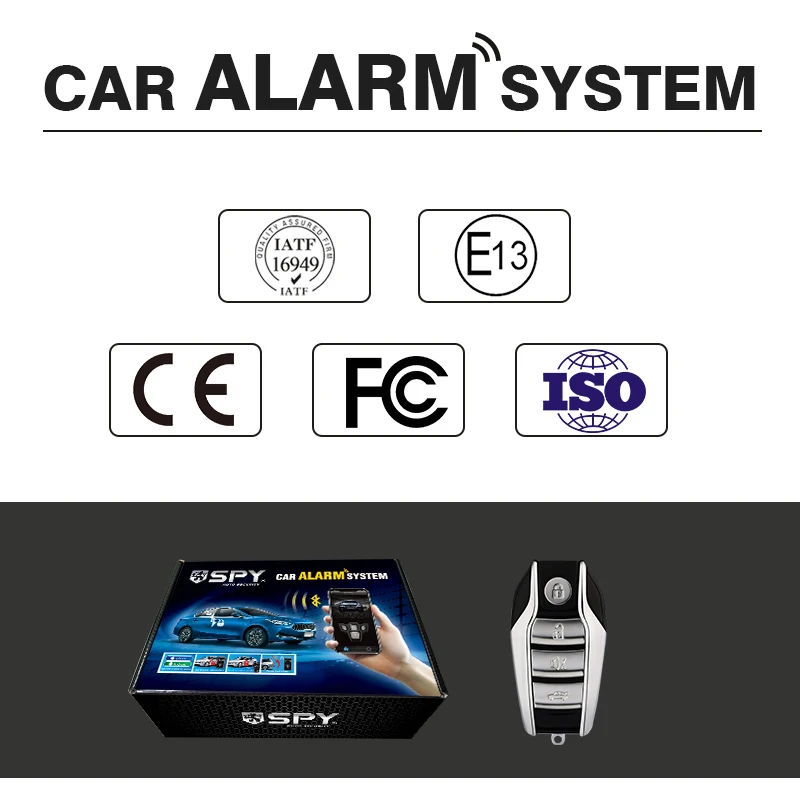 SPY Universal 433.92MHz Car Alarms 80-100m With Two Way Remote Control Car Alarm Security System
