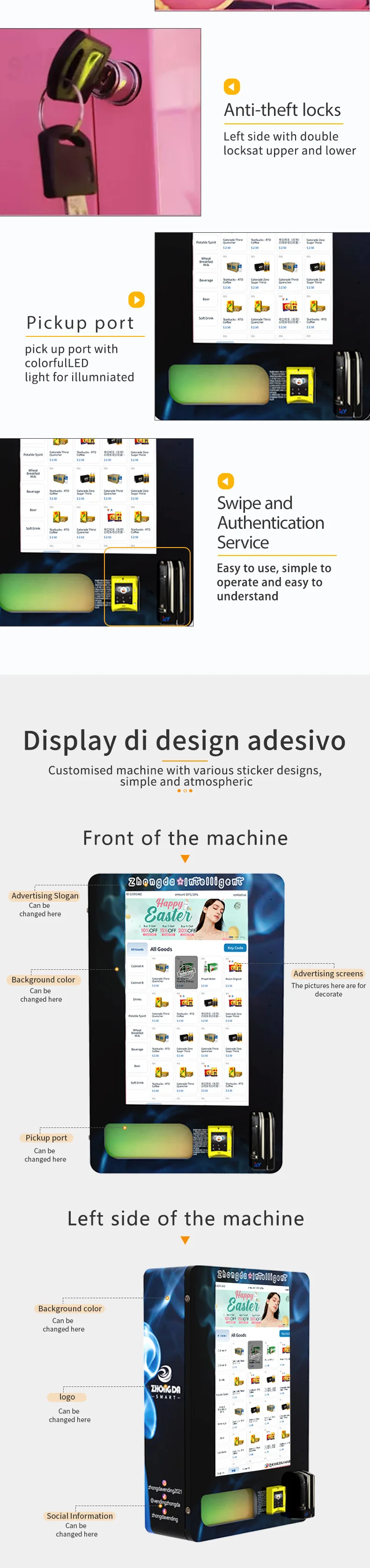 Top Seller Small Vending Machine With 32 Inch Lcd Monitor And Age Verification Wall Vending ...