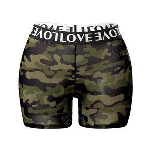 Distinctive Camouflage Printed Non-marking Ice Silk Boxers for Women High Waist Summer Underwear Letter Ribbon Thin High-Rise