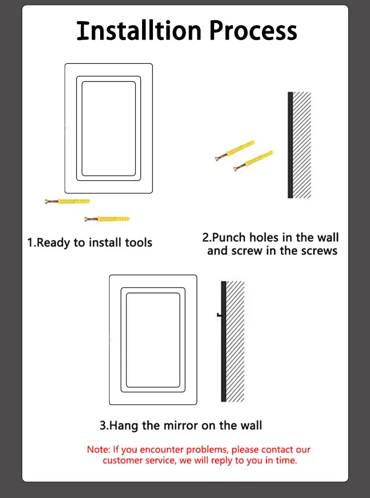 Bath Mirrors Touch Screen Smart Mirror Forbathroom Withled Lights