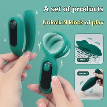 S429 Adult Female Masturbation Dildo Interactive Sex Toy Suit with for Egg Jumping & Remote Control for Couple's Play