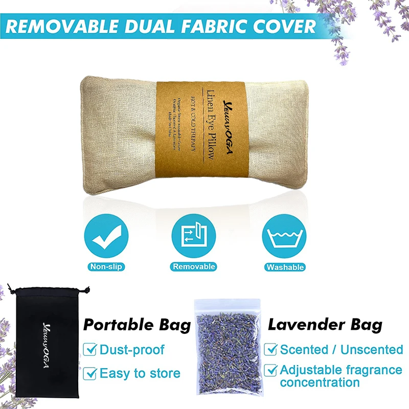 Yeway Hot Sell Linen Weighted Lavender Eye Pillow Draws On Soothing Scent For Relax Hot Or Cold