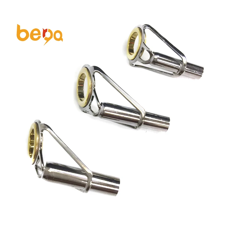Stainless Steel Frame Golden Color Ceramic Ring Fishing Rod Tip Guide Top Ceramic Rings Fishing Rod Guides Ring