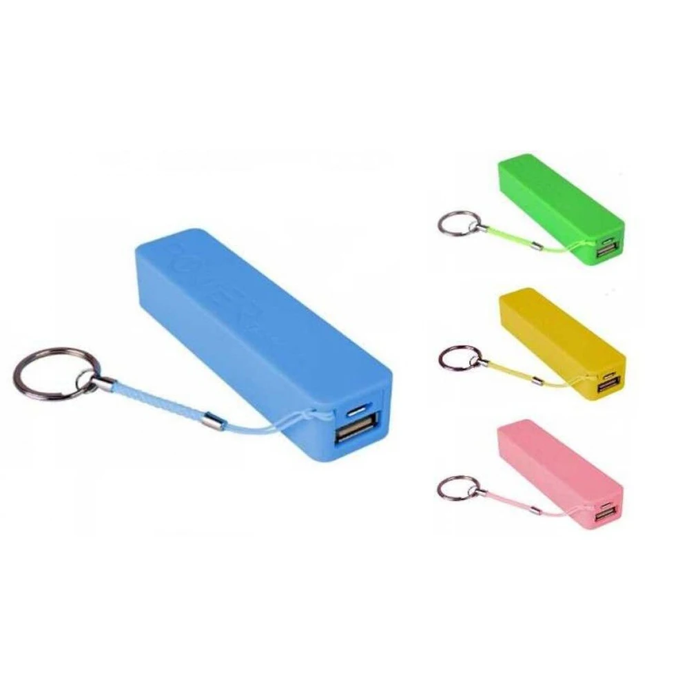 Shenzhen factory 2600 mAh Small Size Emergency Diy Finger key Chain Case Kit Power Bank