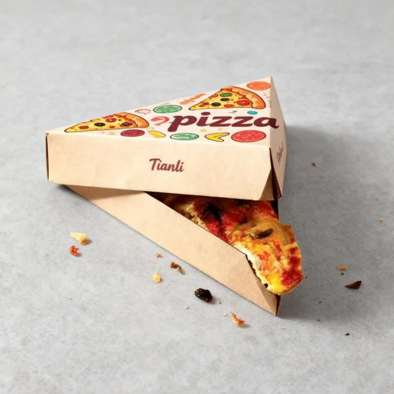product customized digital printing triangle pizza box for takeout food box cardboard material crepes waffle cone pizza slice packaging-4