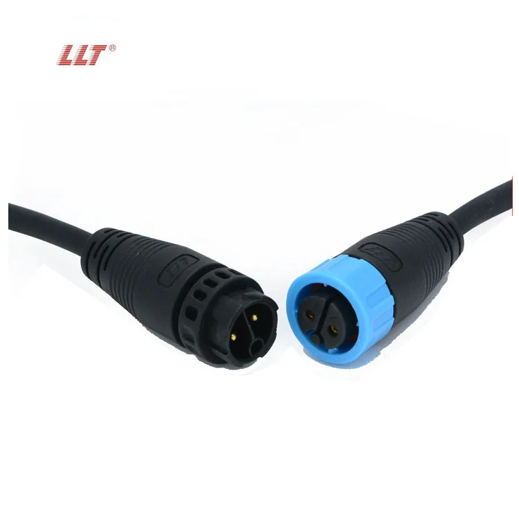 Free Sample M19 2 Pin Push Lock 14 to 18 AWG Cable Waterproof Connector for Electric Bikes