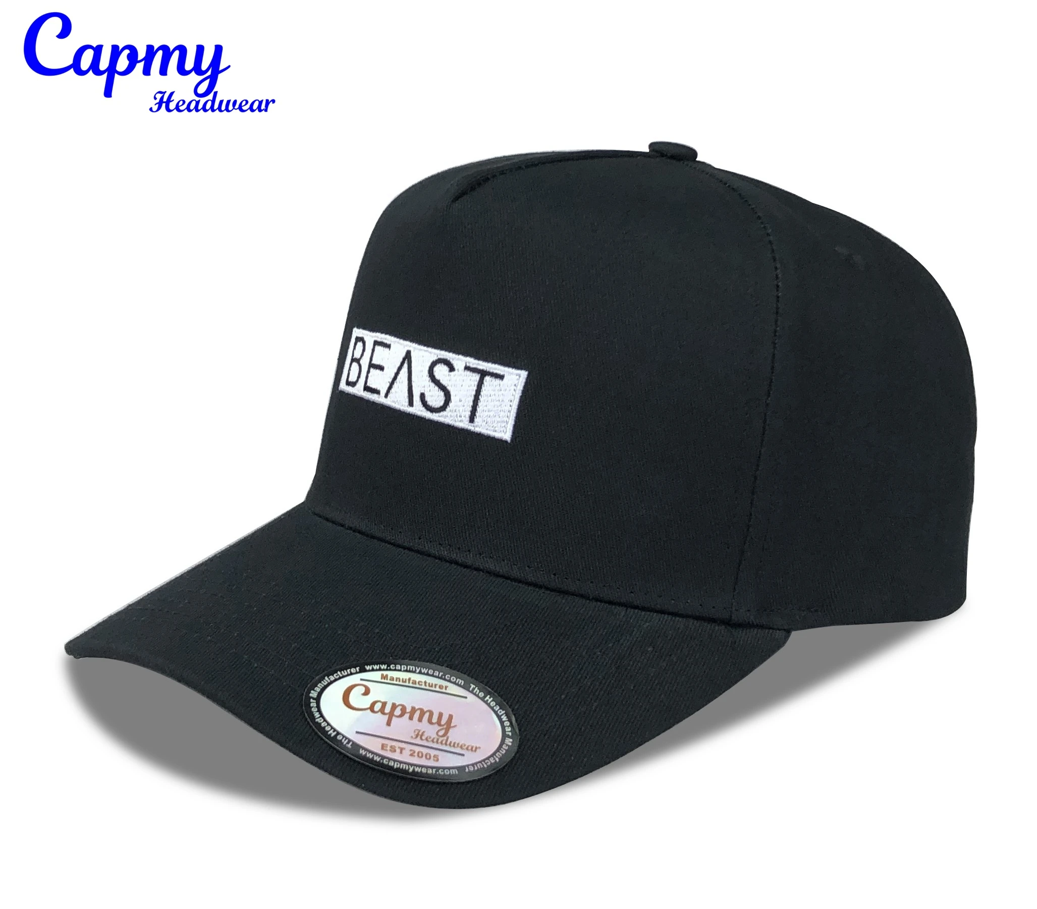 Manufacturer Customized Oem Adjustable Cotton A Frame Cap Embroidered