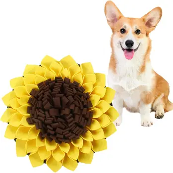 Best Quality Sunflower Shape Adjustable PP Belt Felt Cloth Snuffle Mat  Slow Feeding Mat  for Pet Dogs