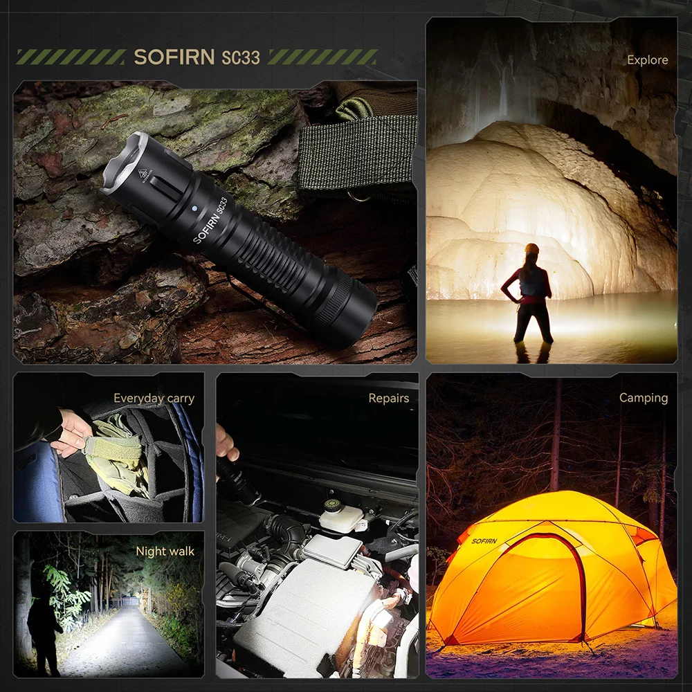 Sofirn SC33 5200lm USB C Rechargeable Flashlight