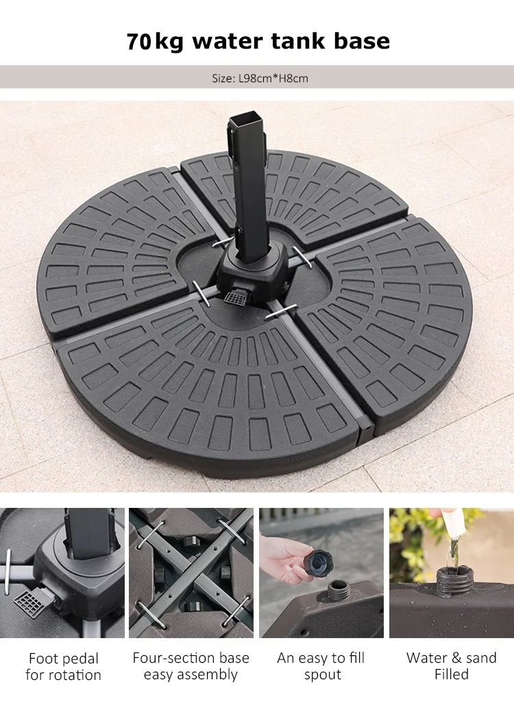 Led Big Size Umbrella Parasol Metal 3m Dia Solar Panel Patio Restaurant Umbrella Outdoor Garden