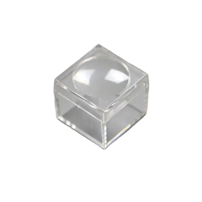 Small 1 Inch Clear Plastic Box with Magnified Cover