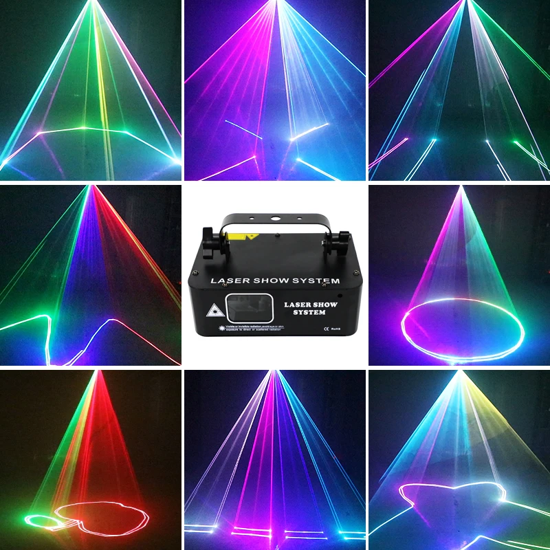 YSH One-Head Animated Lazer Light 3D Laser Dj Effects Lighting Disco Equipment DMX Laser Stage Strobe Beam Lights for Stage Club